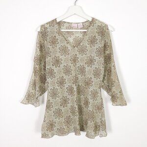 Vintage Y2K Sheer Printed Top
